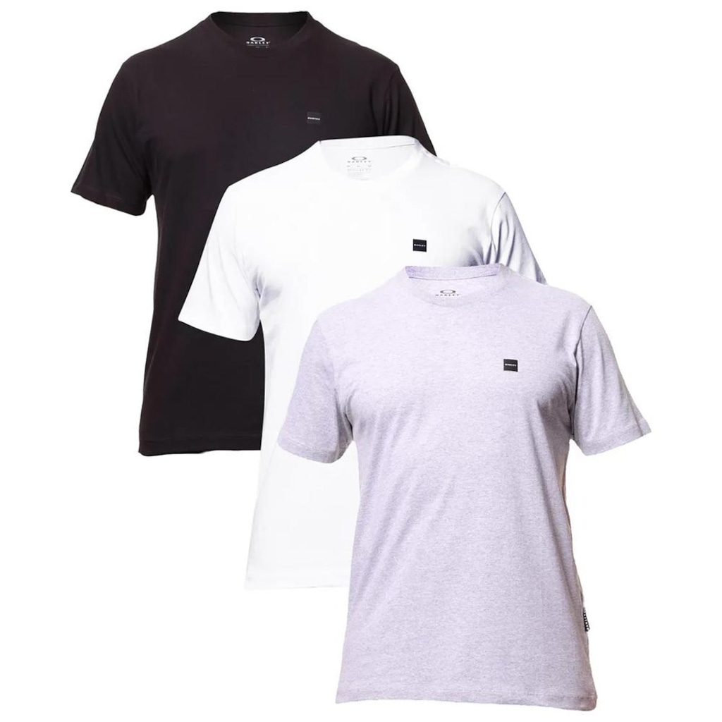 Kit 3 Camisetas Oakley Patch SM26 Masculina