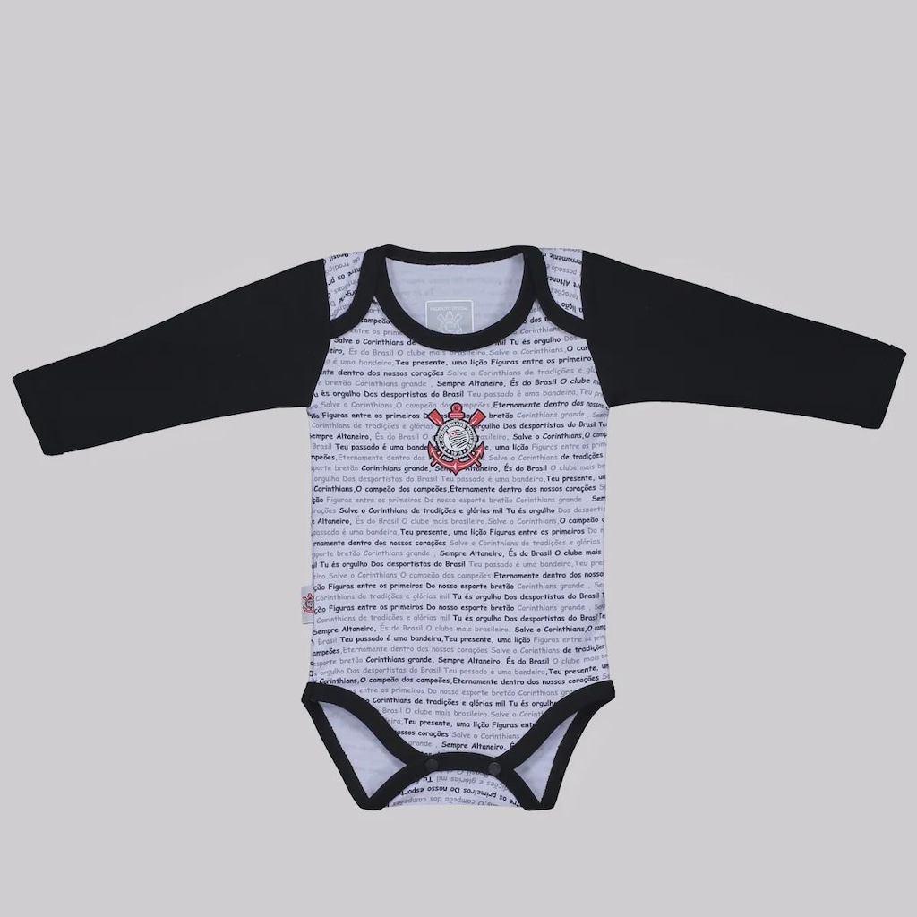 Body Manga Longa Corinthians Frases Infantil FutFanatics