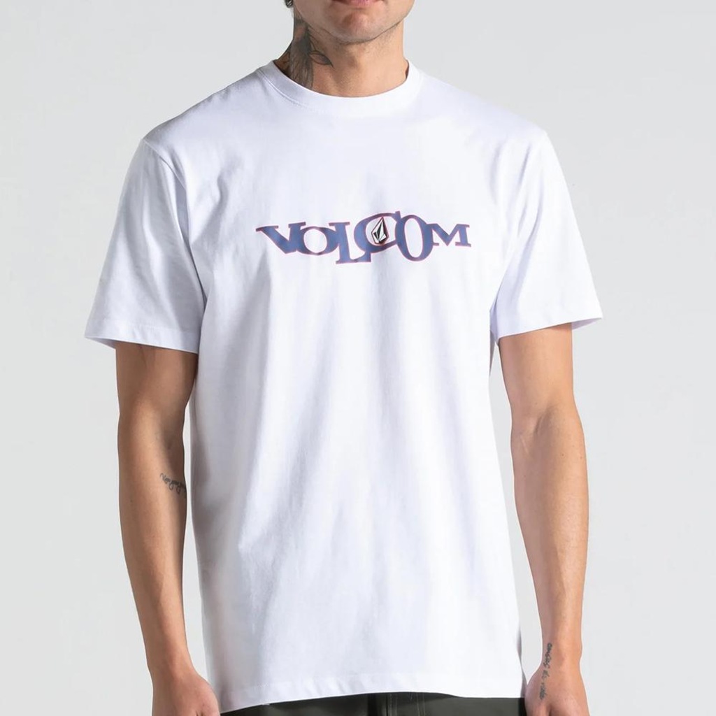 Camiseta Volcom Skidder SM26 Masculina Branco