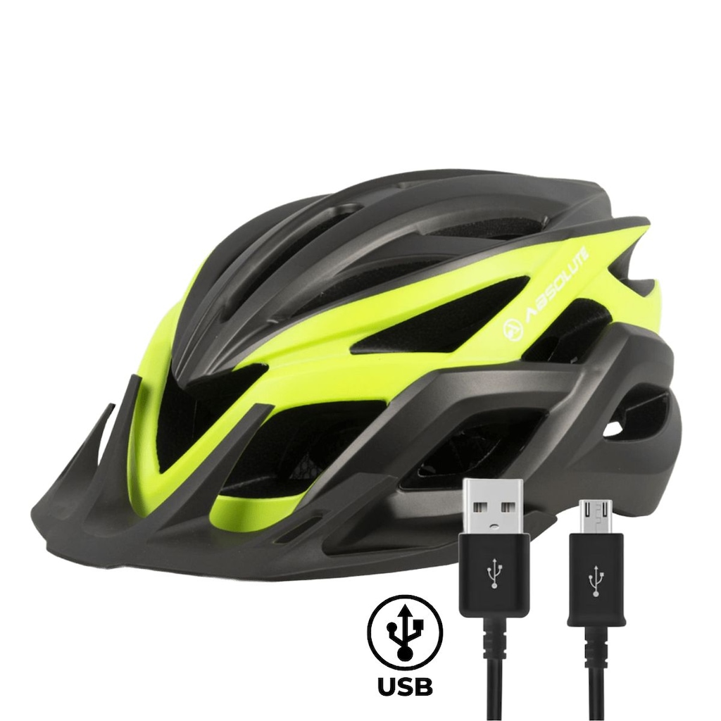 Capacete ciclismo Absolute Wild Flash led traseiro USB