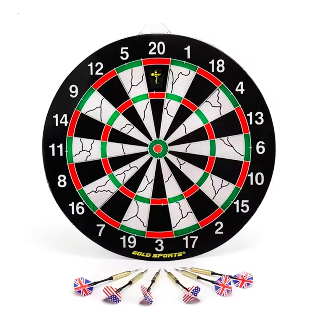 Jogo Dardo Gold Sports 17" Pro c/6 setas 18g