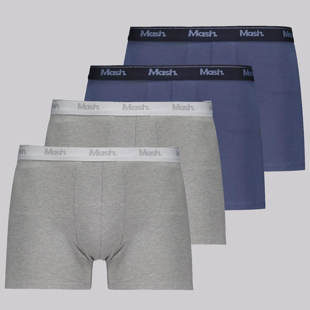 Kit Cueca Boxer Masculina Mash Cotton - 4 Unidades