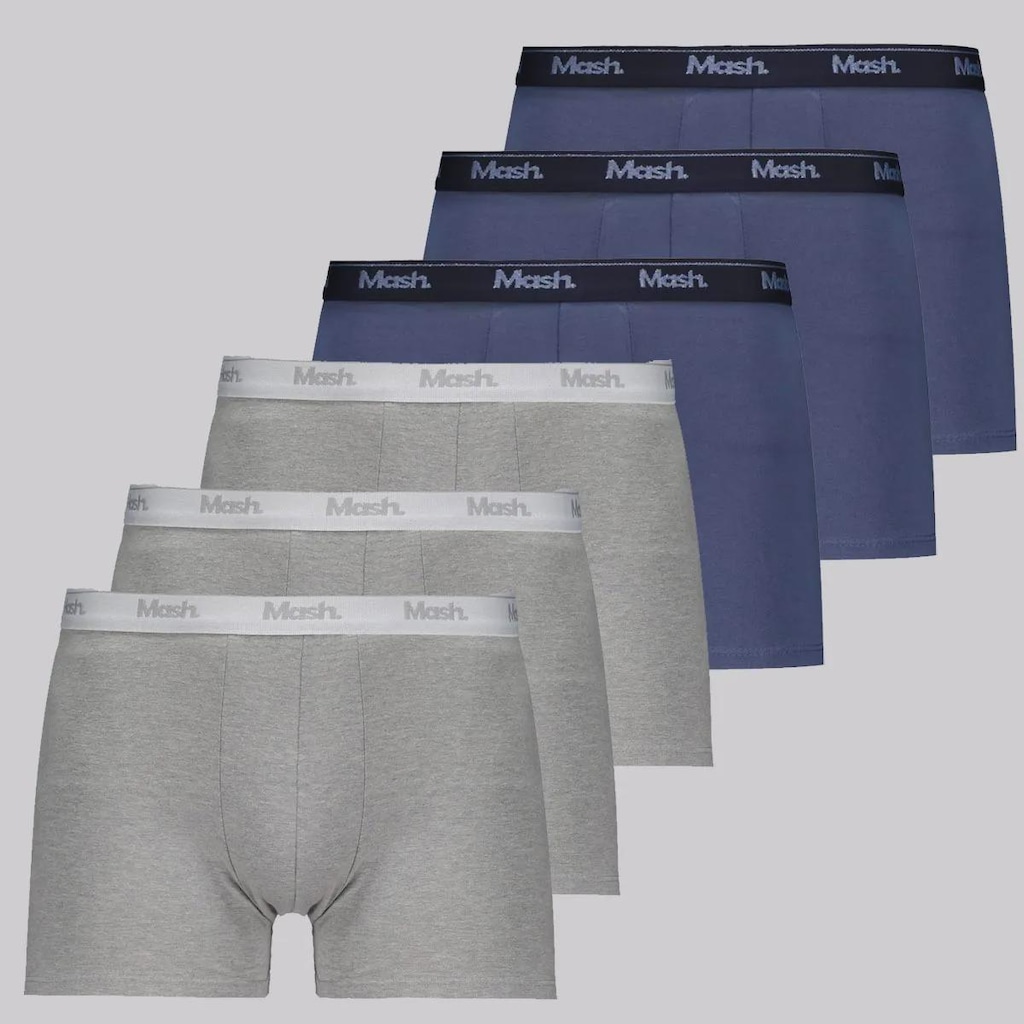 Kit Cueca Boxer Masculina Mash Cotton - 6 Unidades