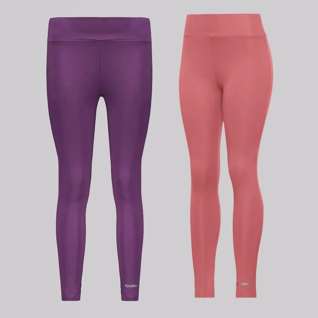 Kit Calça Legging Rainha Classic UV 50+ Joy II Feminina - 2 Unidades