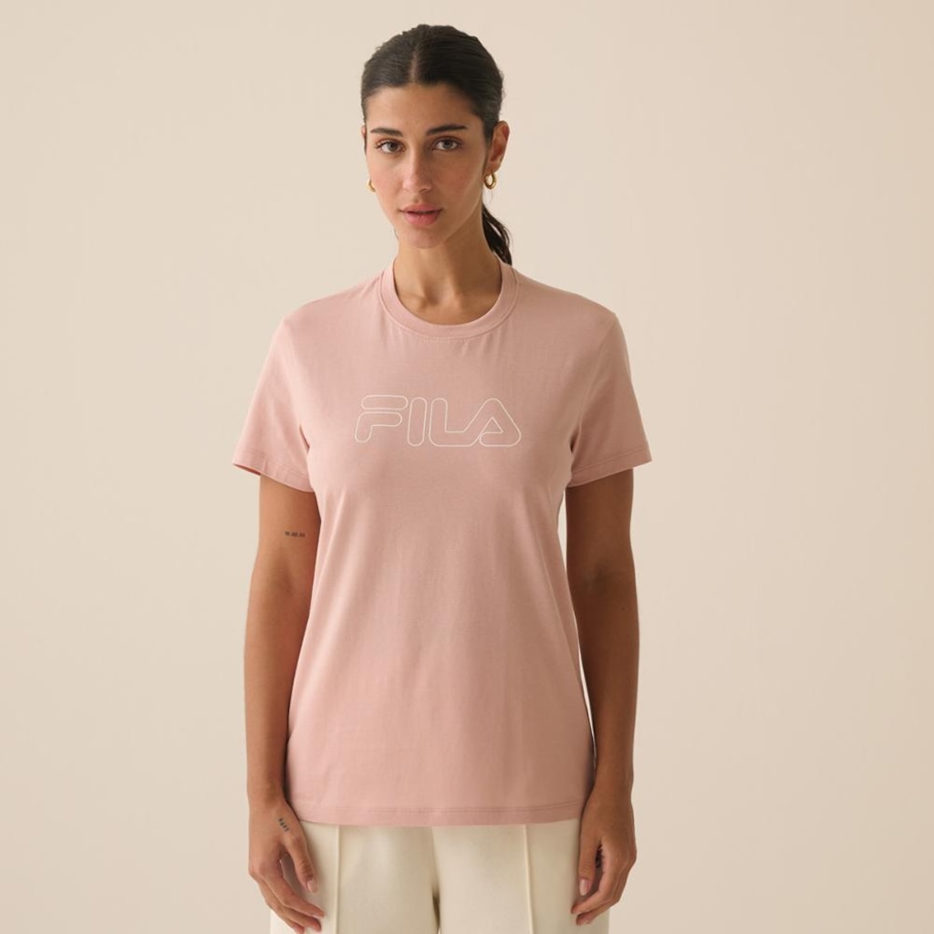 Camiseta Fila Regular Basic Outline Feminina