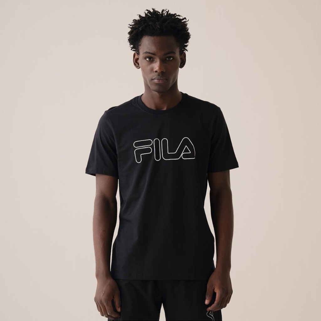 Camiseta Fila Regular Letter Outline Masculina