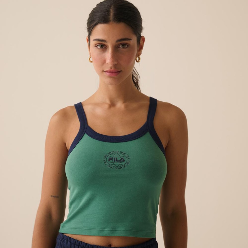 Camiseta Regata Fila Ribbed Letter Retro Feminina