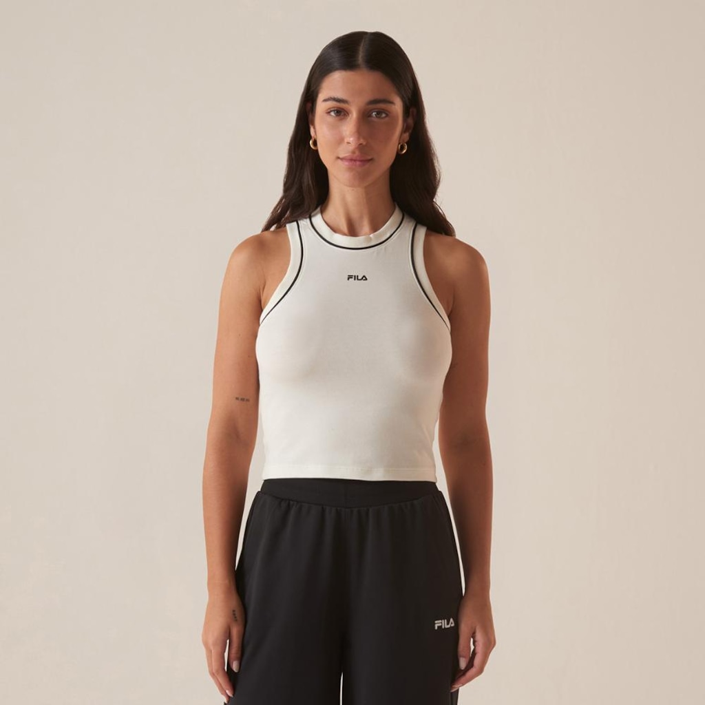 Camiseta Regata Fila Uc Cropped Slim Feminina