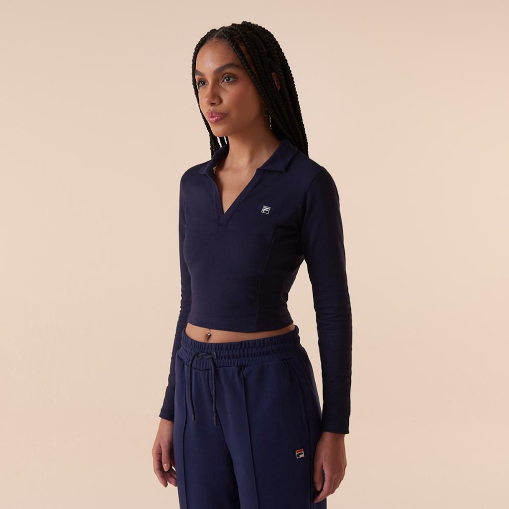 Camisa Polo Fila Ml Fit Letter Touch Feminina