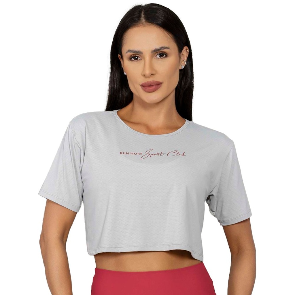 Blusa Cropped Run More Sport Club Feminina