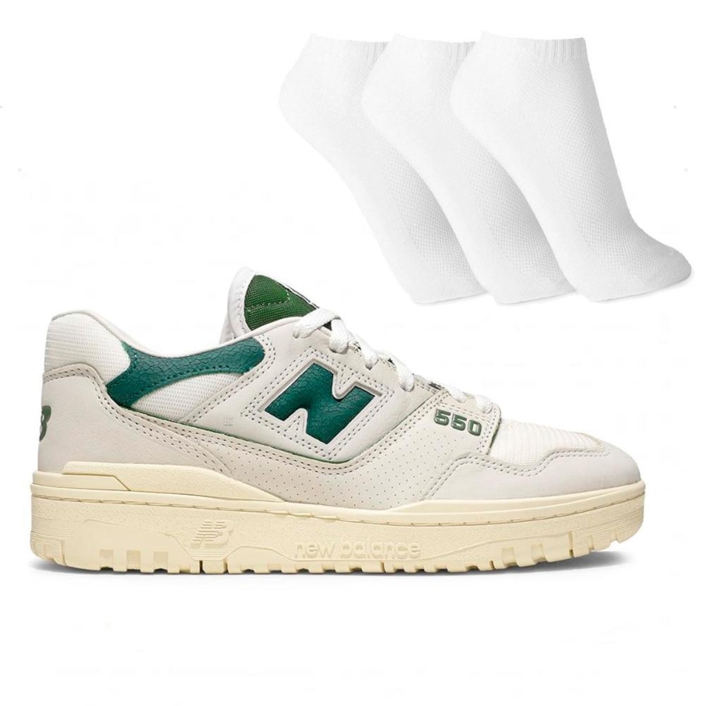 Tênis Masculino New Balance 550 + 3 Pares de Meias