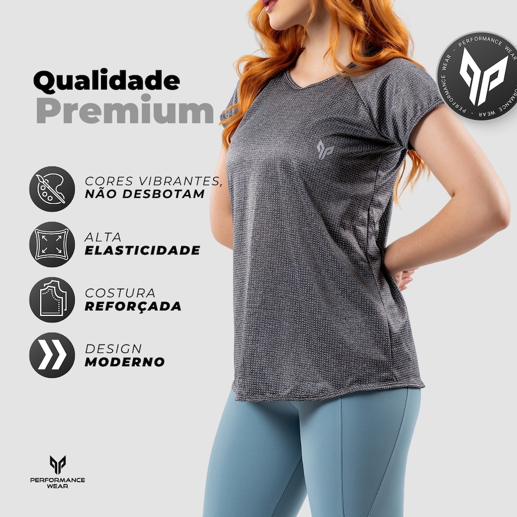Imagem 3 do produto Camiseta Dry Fit Feminina Academia Básica Performance Wear