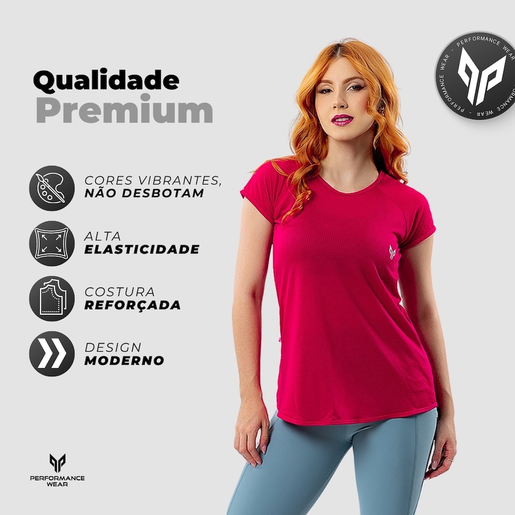 Imagem 3 do produto Camiseta Dry Fit Feminina Academia Básica Performance Wear