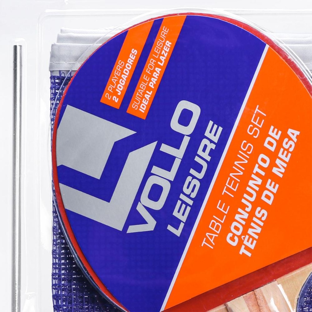 Imagem 2 do produto Kit de Tênis de Mesa Vollo VT710 com 2 Raquetes e 3 Bolinhas Rede e Suporte