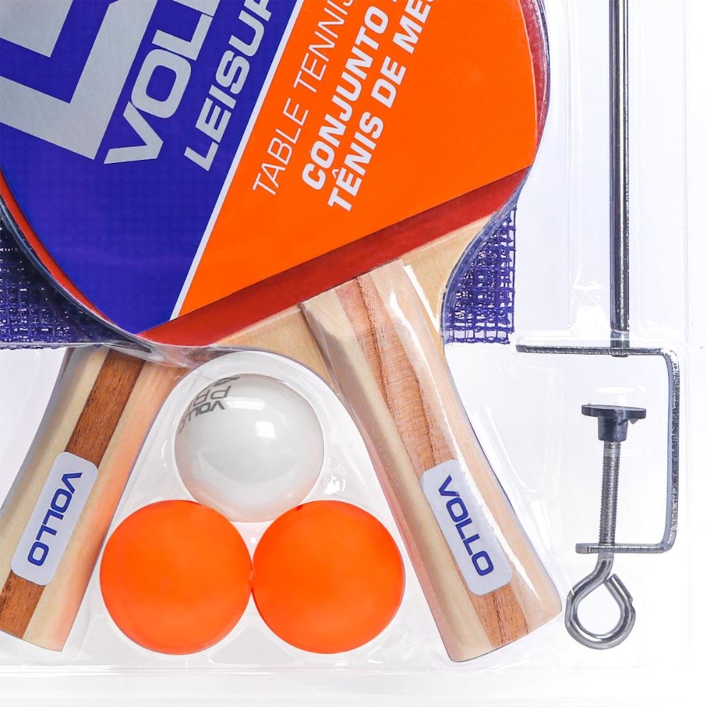 Imagem 3 do produto Kit de Tênis de Mesa Vollo VT710 com 2 Raquetes e 3 Bolinhas Rede e Suporte