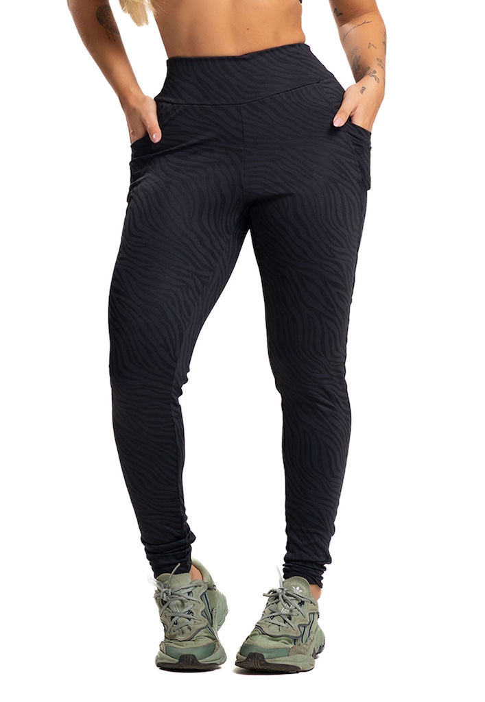 Calça Legging Mvb Modas Bolsos Cintura Alta Feminina