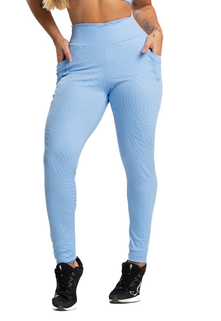 Calça Legging Mvb Modas Bolsos Cintura Alta Feminina