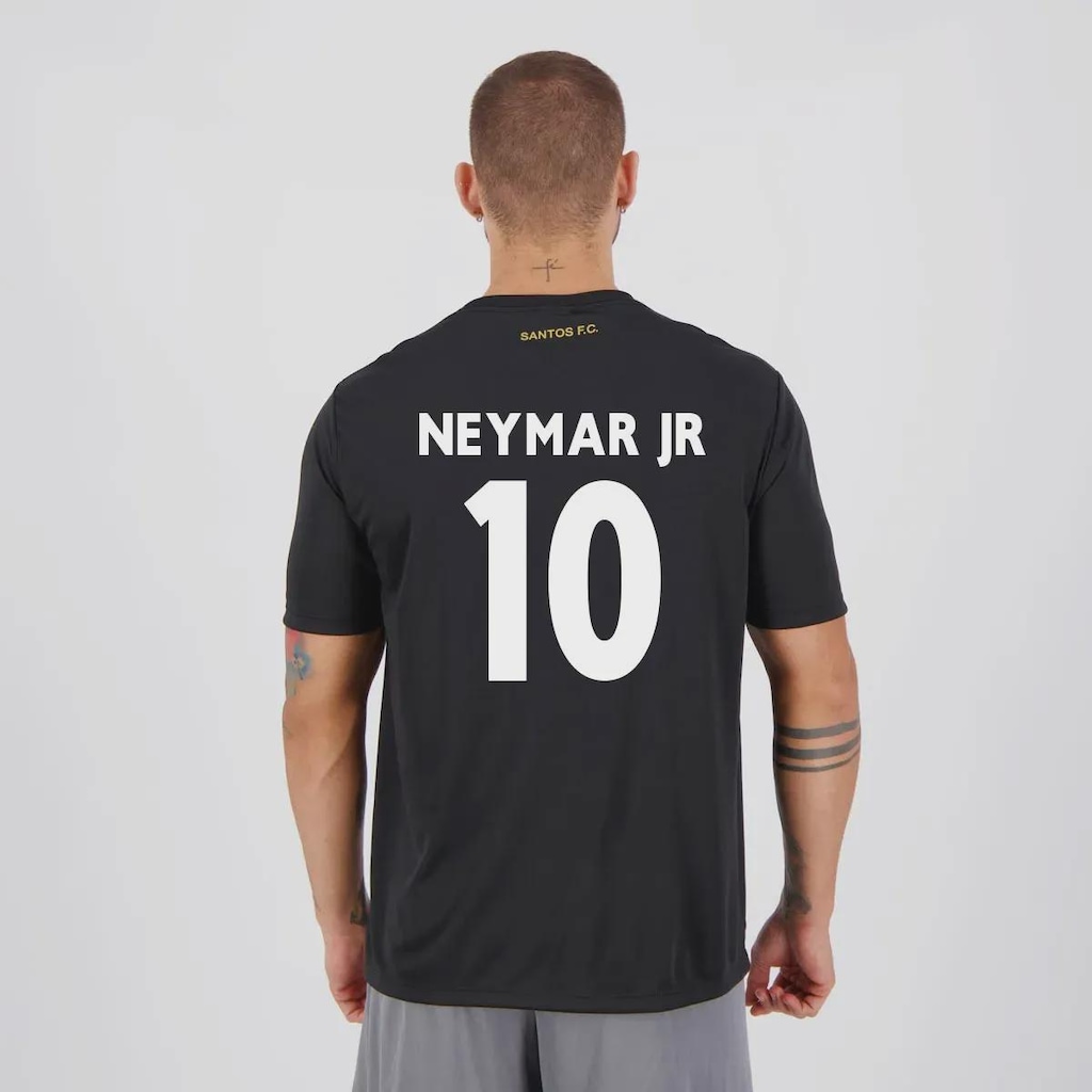 Camiseta Do Santos Neymar JR 10 Parrot Masculina FutFanatics