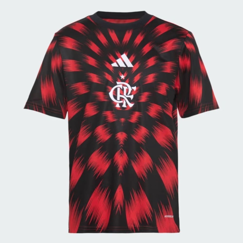 Camiseta do Flamengo 25/26 Pré Jogo adidas Juvenil