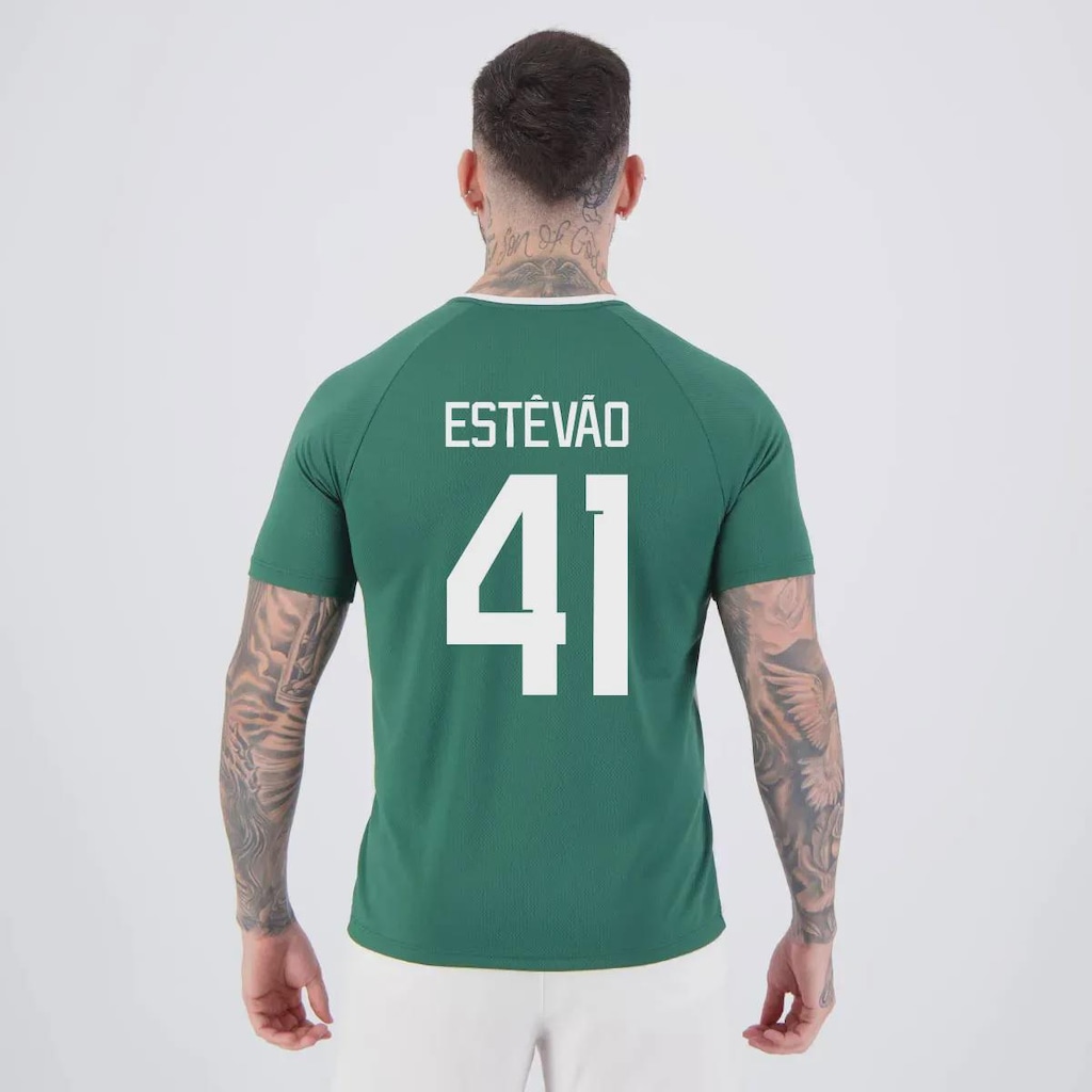 Camiseta Palmeiras Estevão 41 Alviverde Masculina FutFanatics