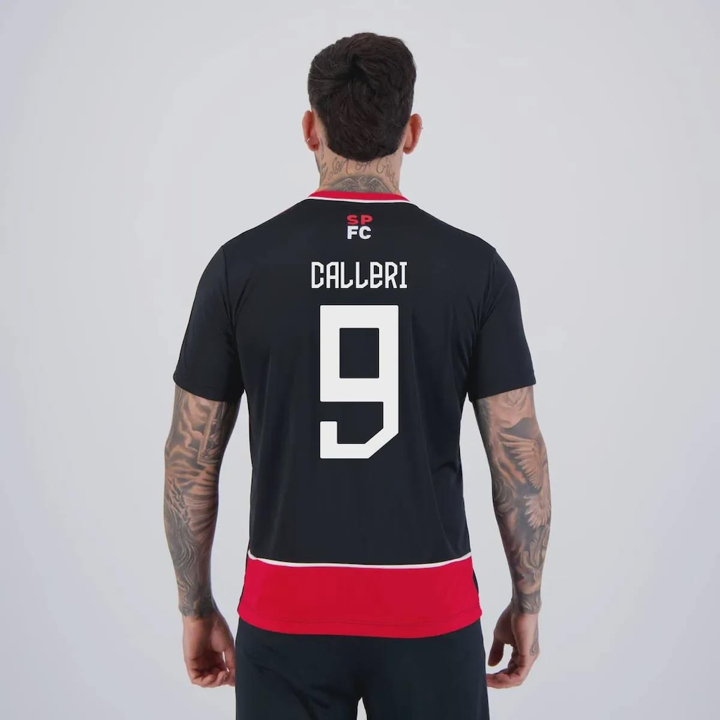 Camiseta São Paulo Calleri 9 Romper Masculina FutFanatics