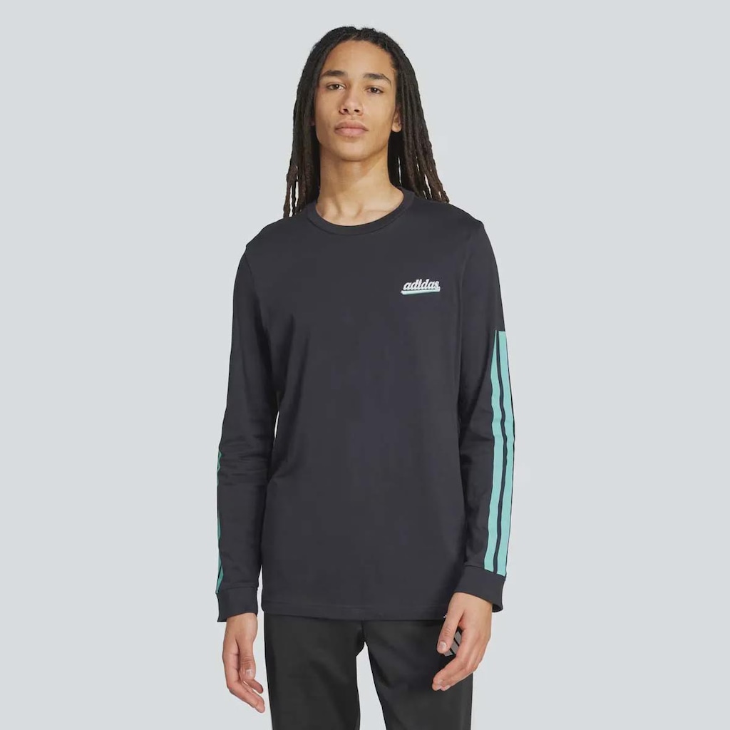 Camiseta Manga Longa adidas Grafica Script Feminina