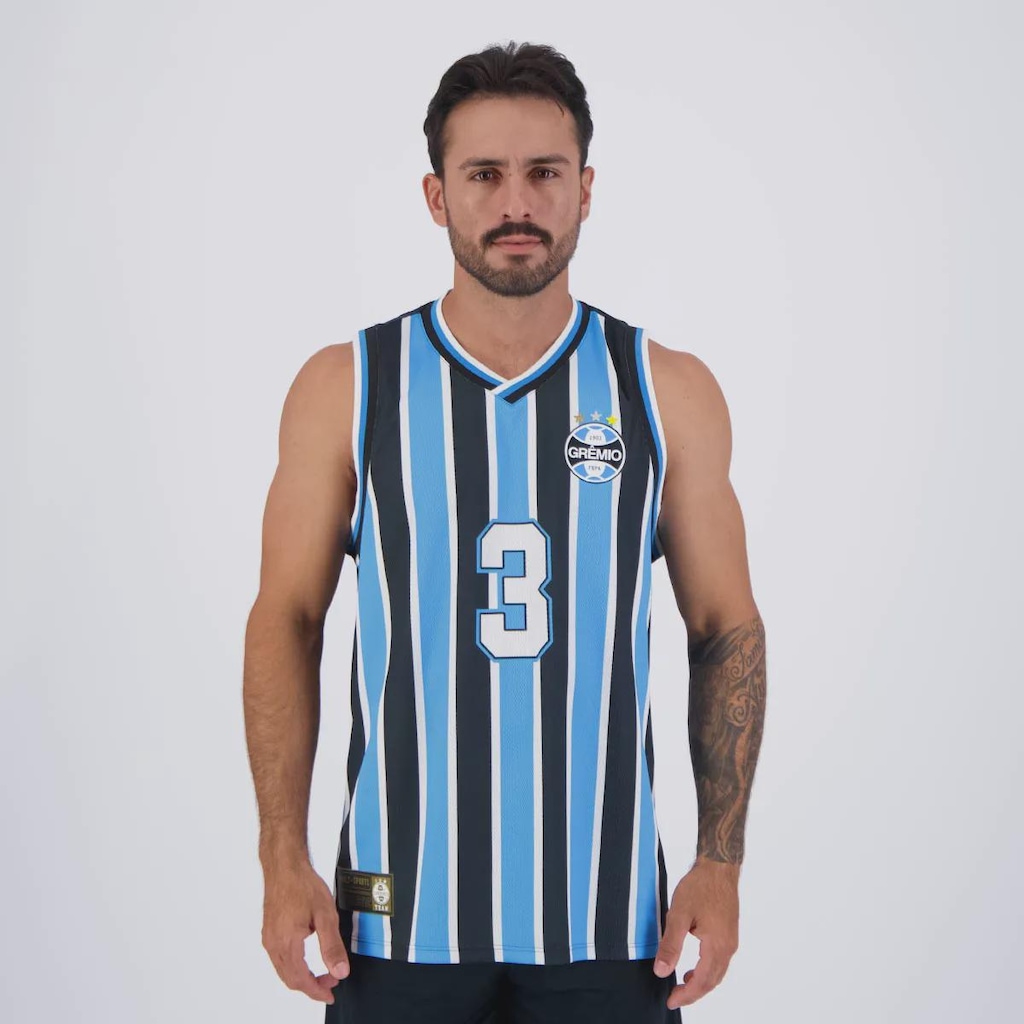 Camiseta Regata Grêmio Basket Tricolor Masculina FutFanatics