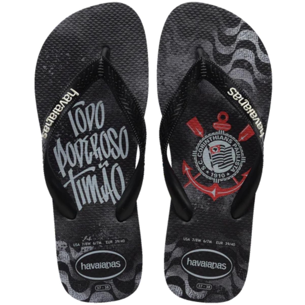 Chinelo Havaianas Top Times Corinthians Masculino