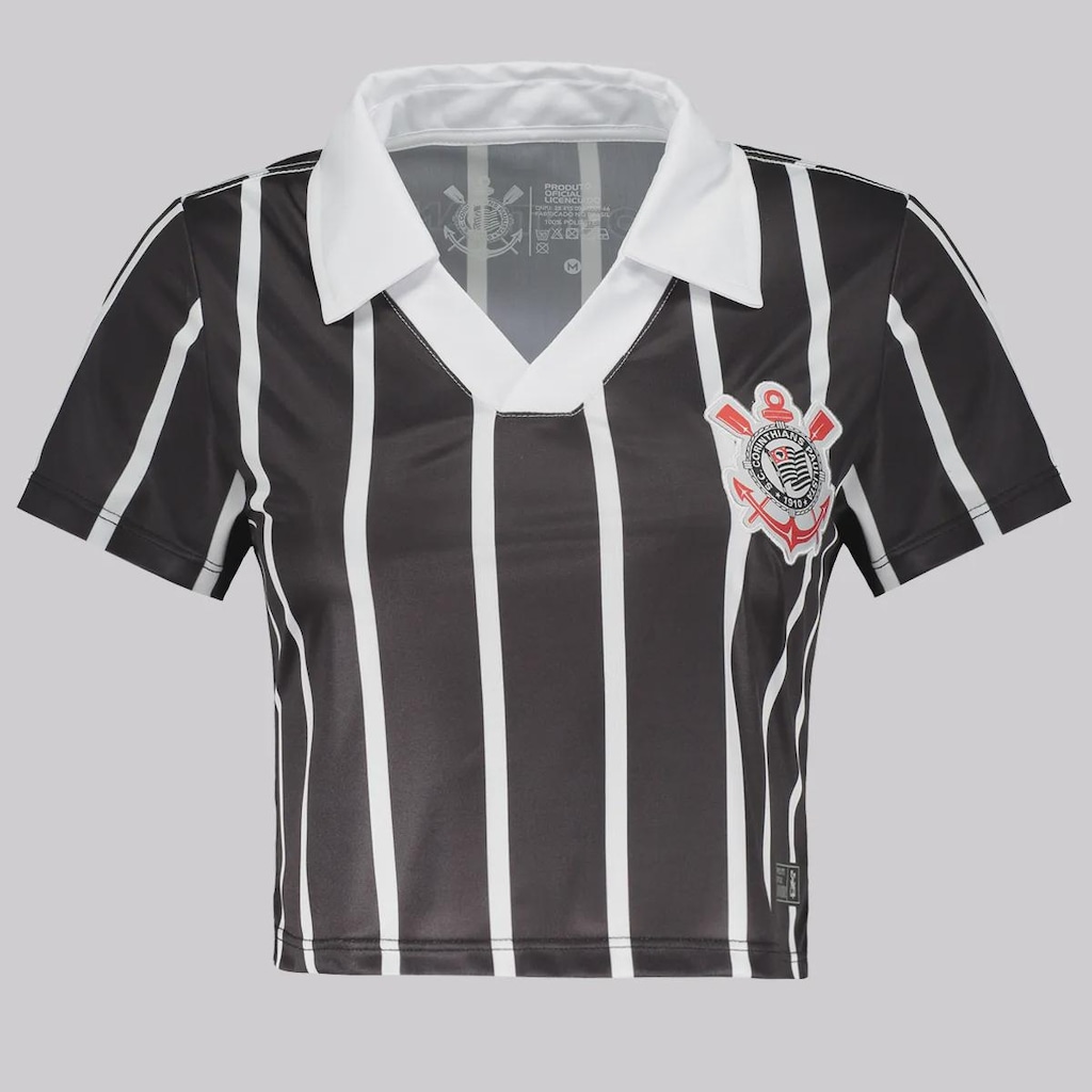 Camiseta Cropped Do Corinthians Retrô Feminino FutFanatics