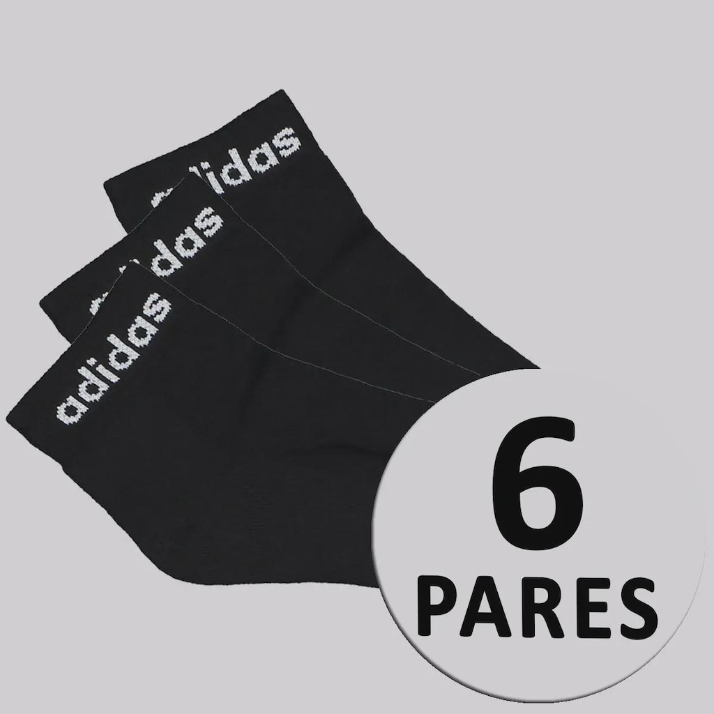 Meia Cano Curto adidas Logo Linear Ankle Unissex - 6 Pares