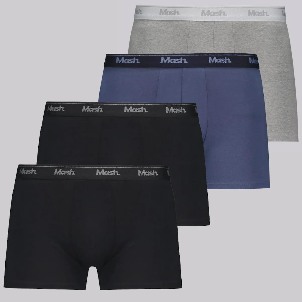 Cueca Boxer Mash Cotton - 4 unidades - Adulto