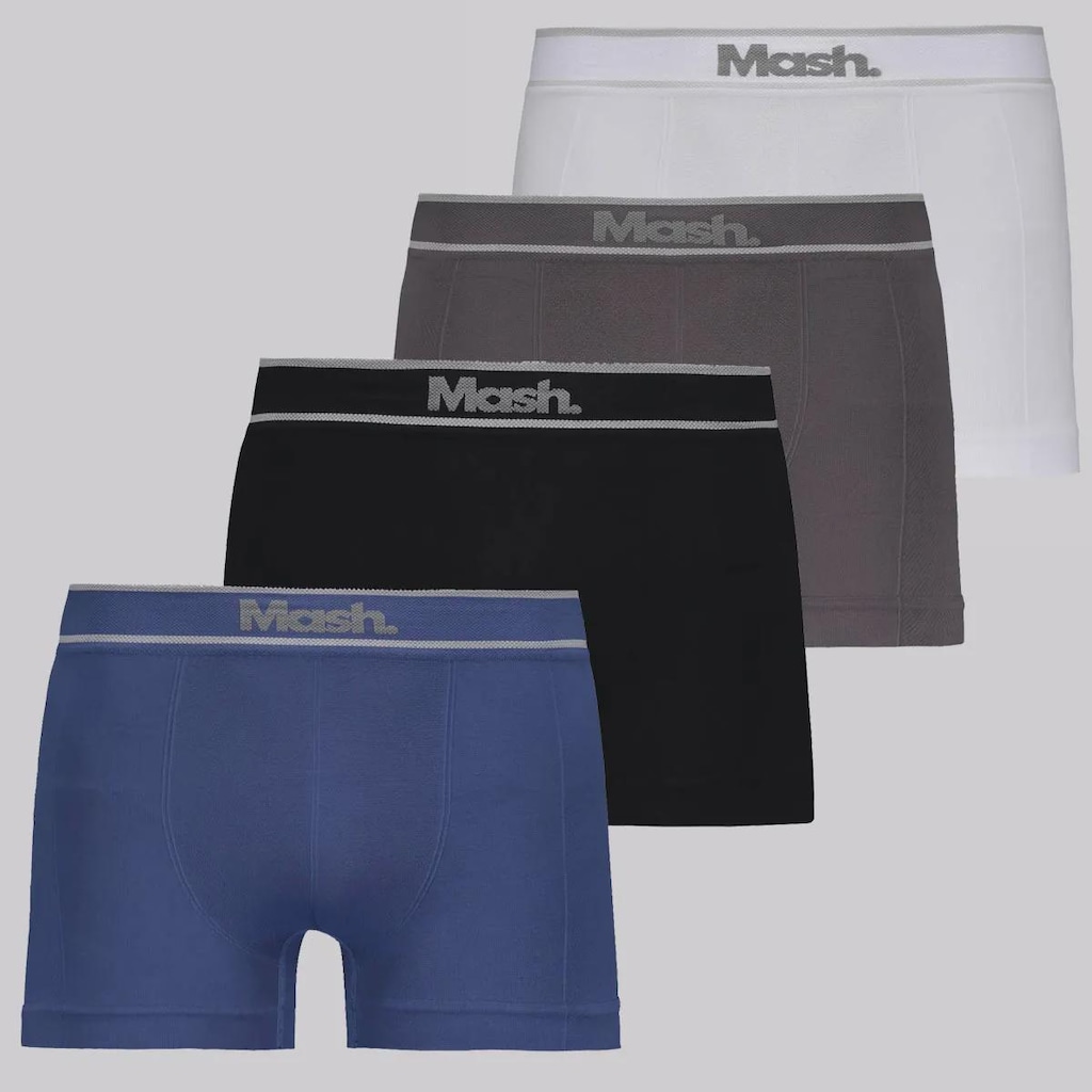 Cueca Boxer Mash Sem Costura - 4 unidades - Adulto