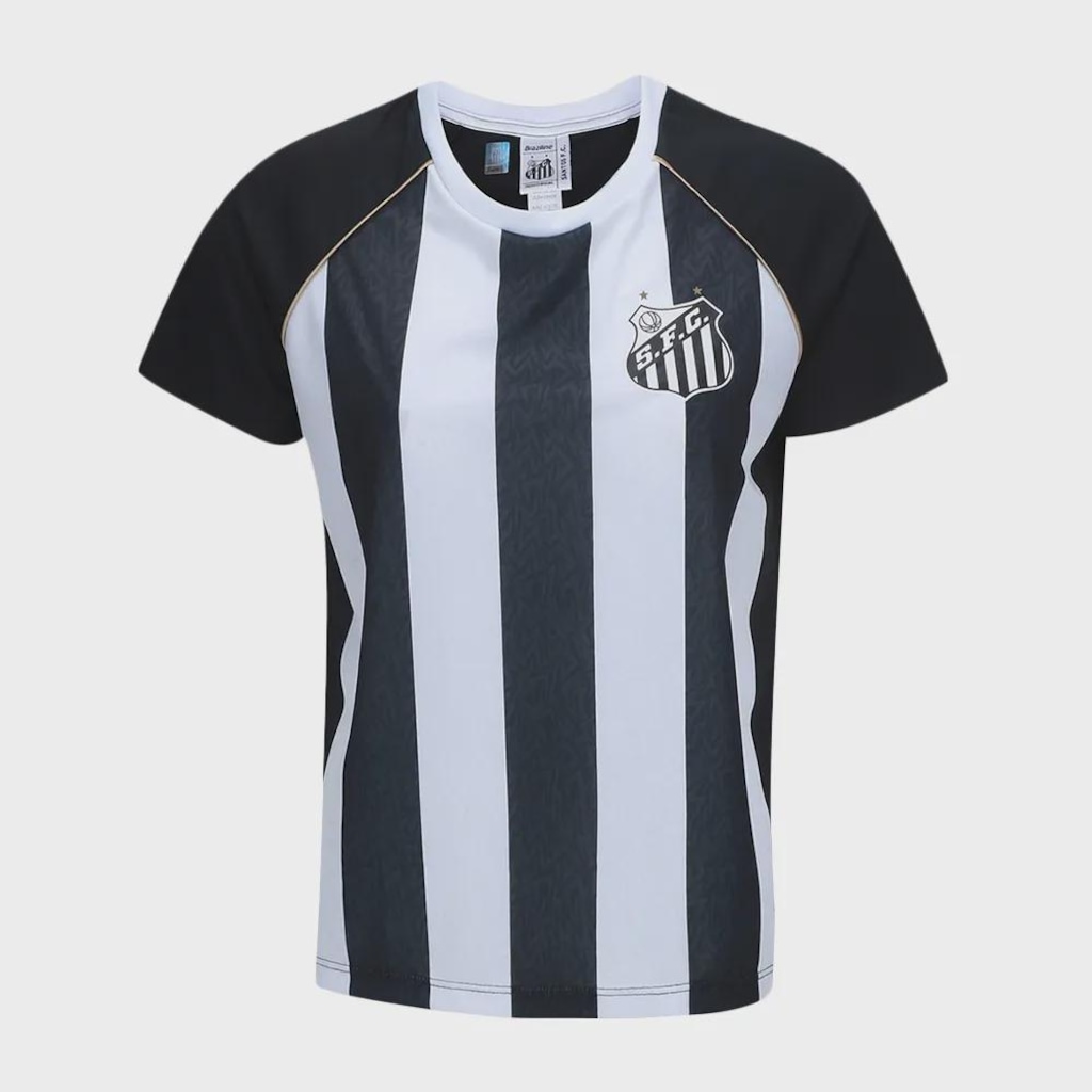 Camiseta Braziline Santos Mosaico Feminina