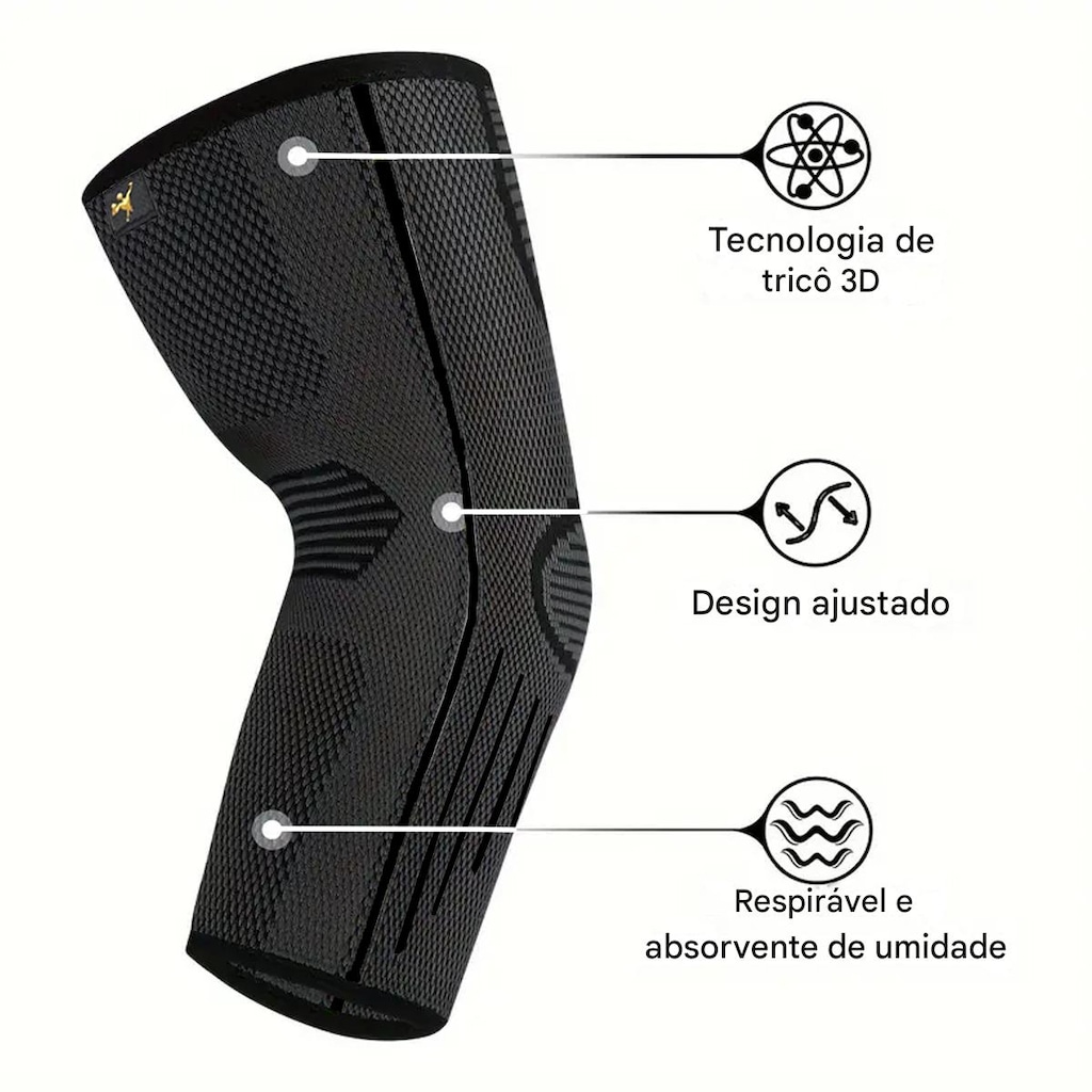 Imagem 2 do produto Cotoveleira Elástica Gold Sports 3D Pro De Compressão Térmica