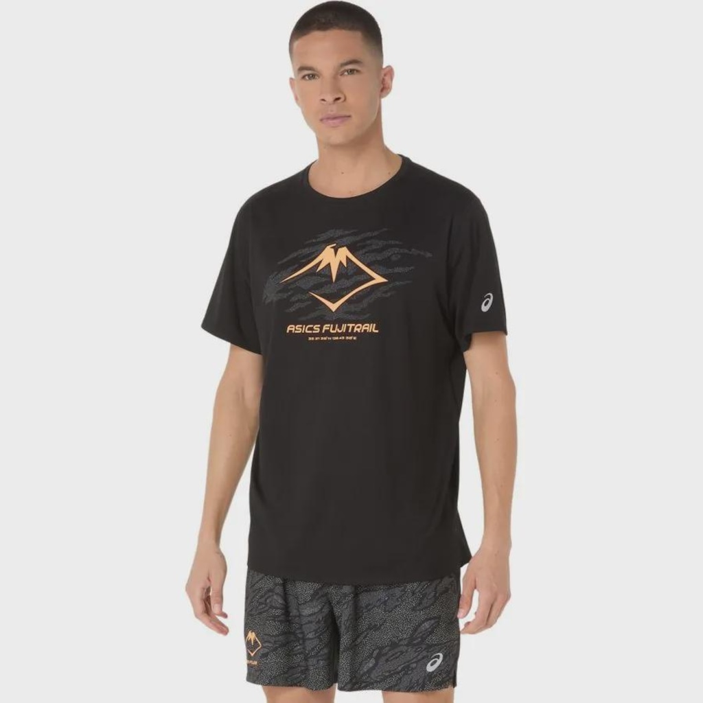 Camiseta ASICS Fujitrail Logo - Masculino - Preto - ASICS - Masculino