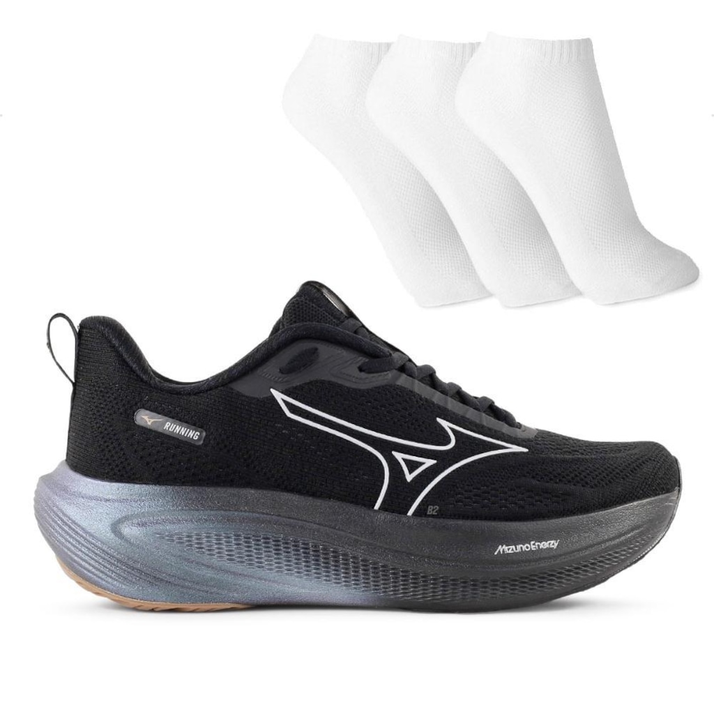 Tênis Mizuno Base Prime Masculino + 3 Pares de Meias