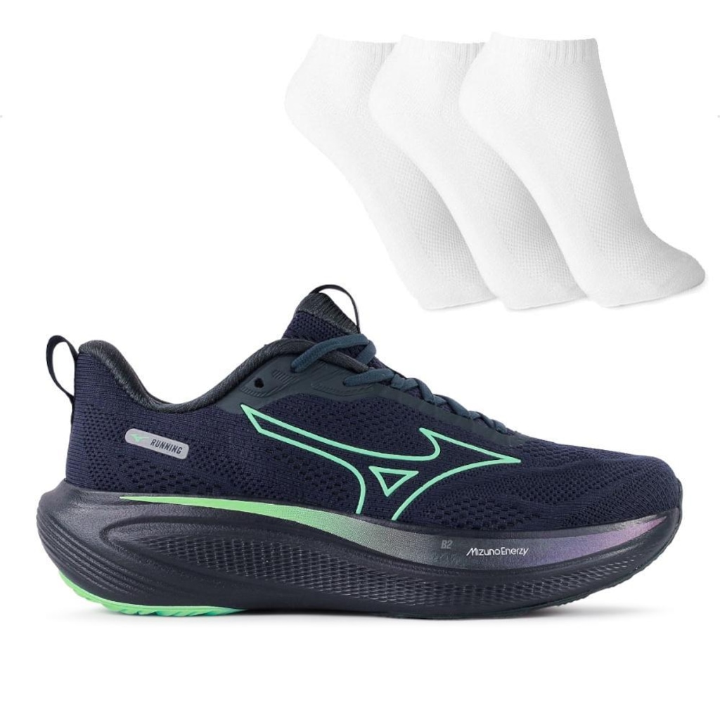 Tênis Mizuno Base Prime Masculino + 3 Pares de Meias