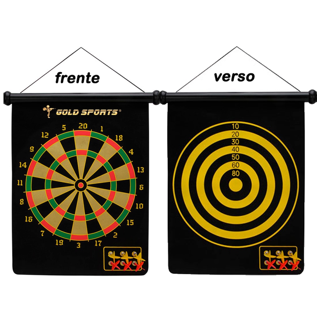 Jogo dardo Gold Sports 15" magnético c/06 setas