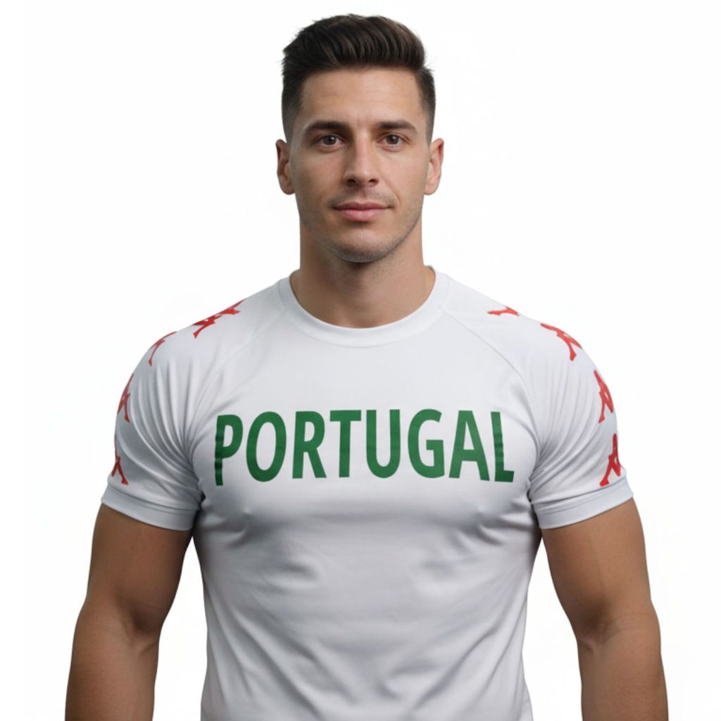 Camisa Portugal Kappa Proteção Solar Uv40+ Masculina
