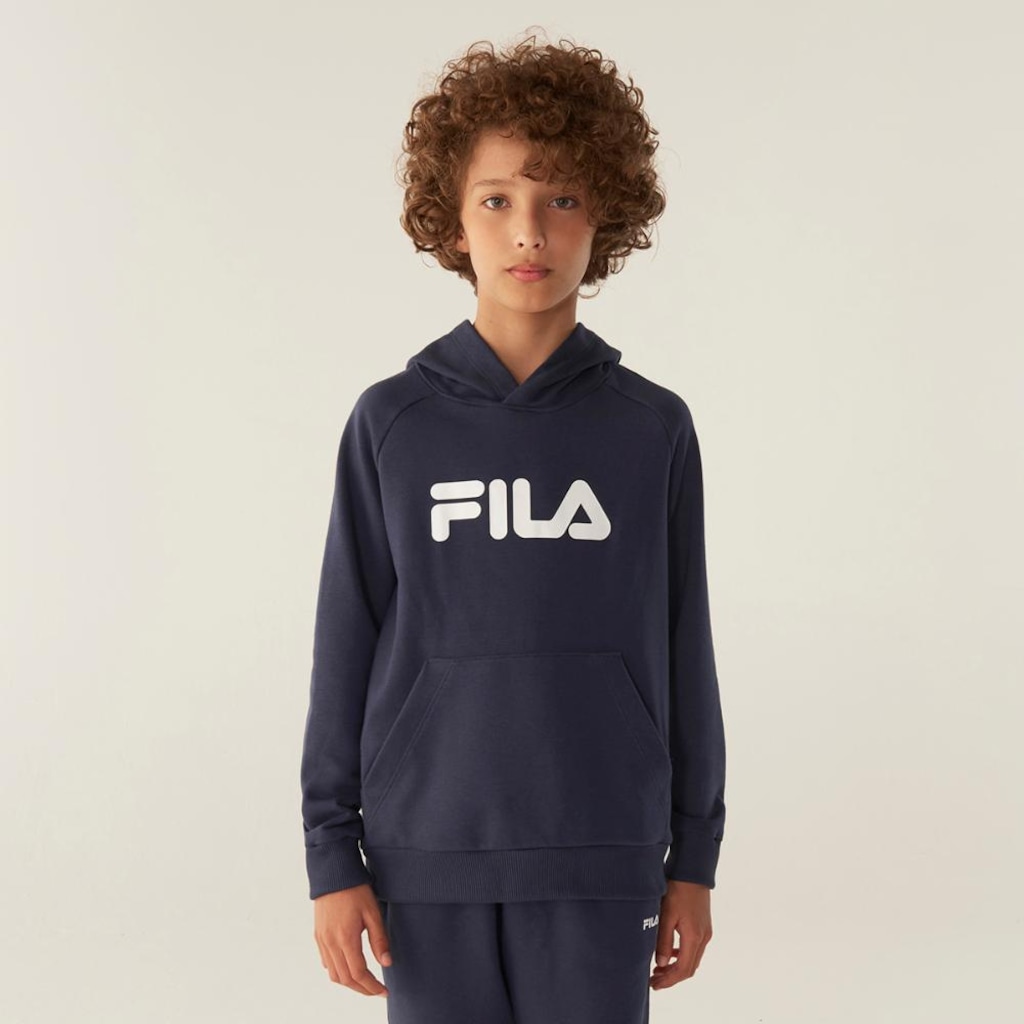 Casaco Com Capuz Fila Canguru Letter B. Infantil