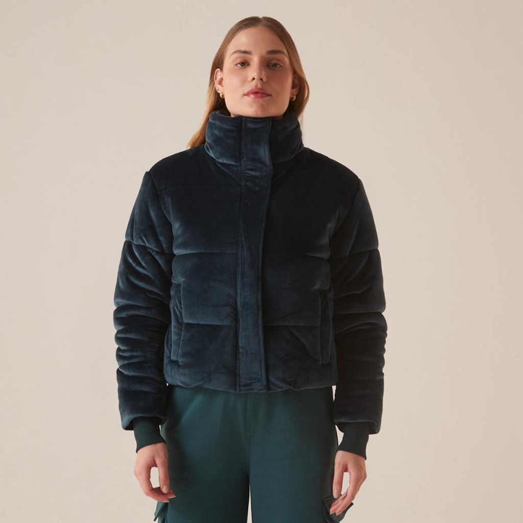 Jaqueta Fila Velour Puffer Feminina