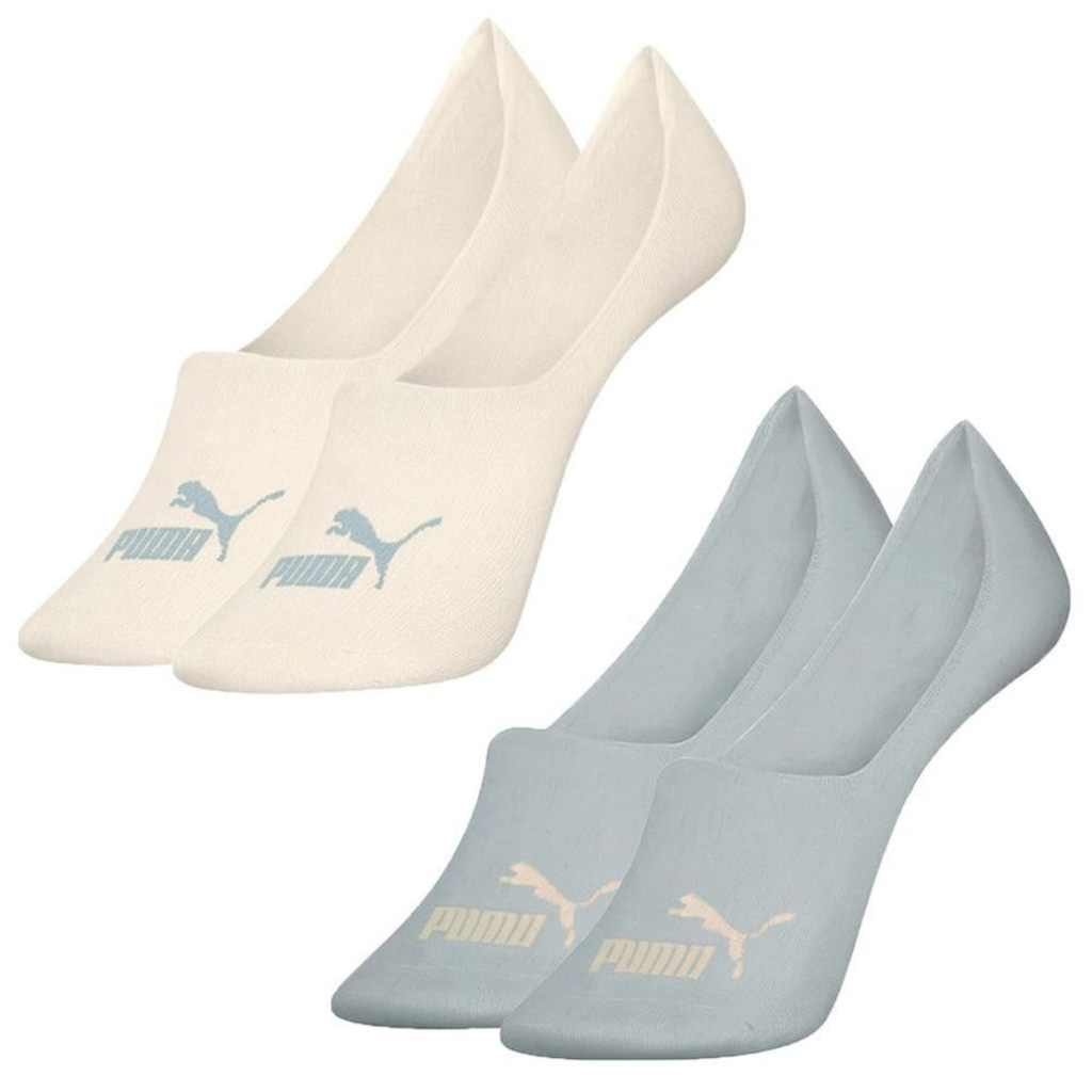 Kit 2 Pares de Meias Cano Curto Puma Invisível Feminina