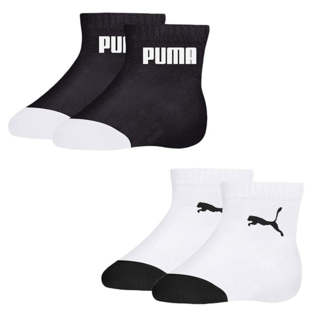 Kit 2 Pares de Meias Puma Bebê Cano Baixo