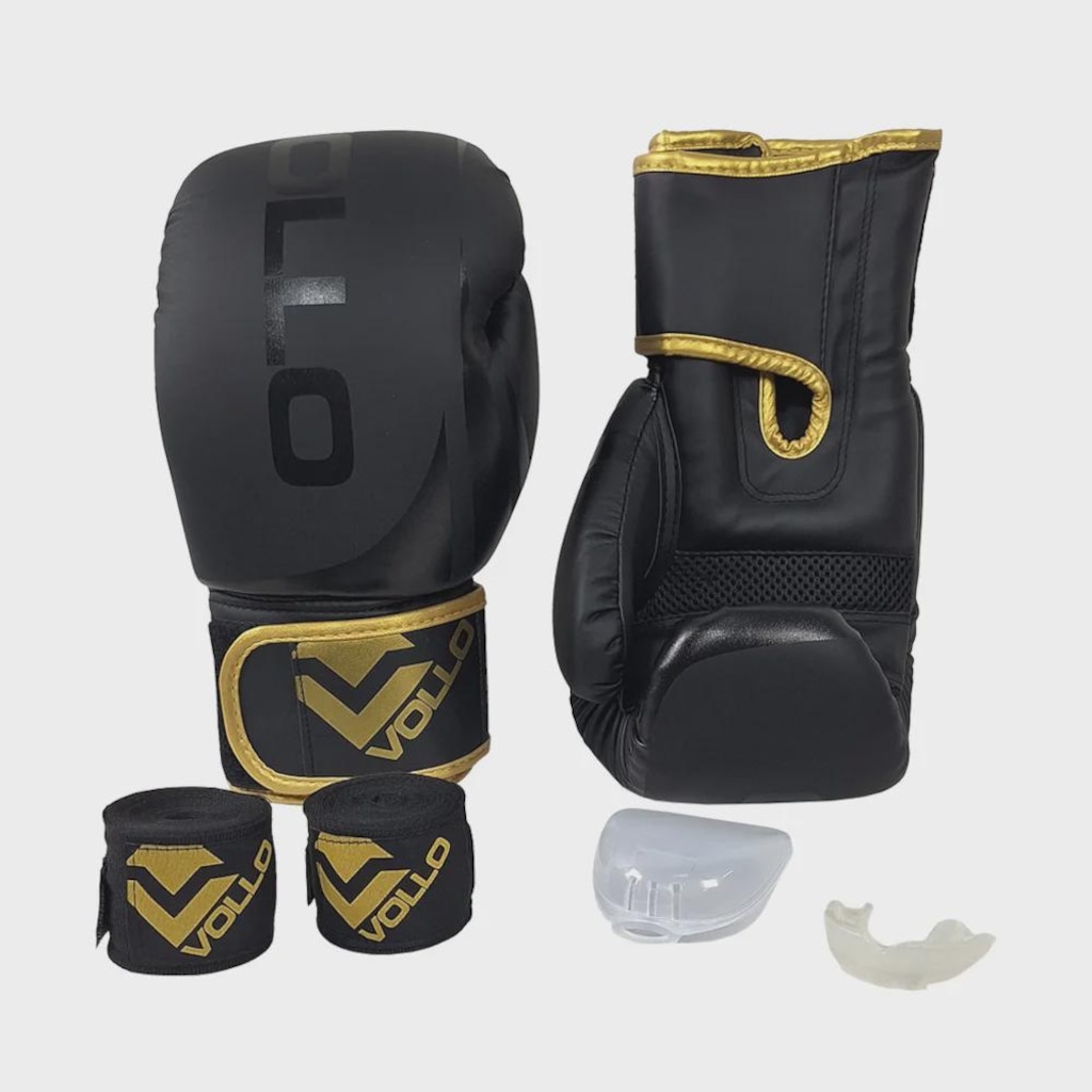 Kit Luva de Boxe Vollo Training VFG902 Luva + Faixas+Protetor Bucal Unissex