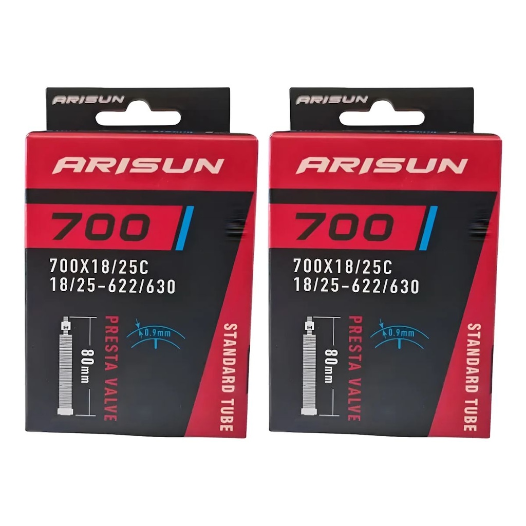 Par Câmara de ar 700x18/25 bike speed Arisun bico fino 80 mm