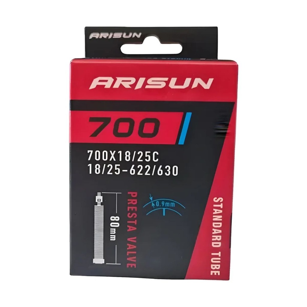Câmara de ar 700 x 18/25 bike speed Arisun bico fino 80 mm