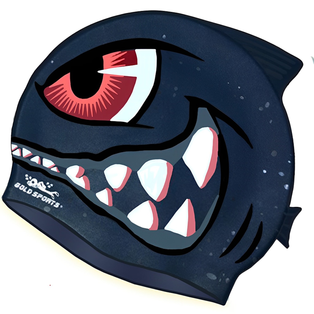 Touca de Natação Gold Sports Kids Bad Shark de Silicone