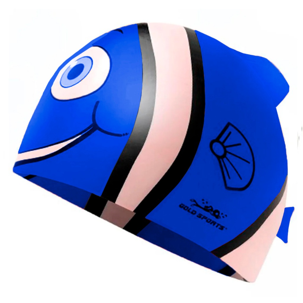Touca de Natação Gold Sports Kids Fish de Silicone