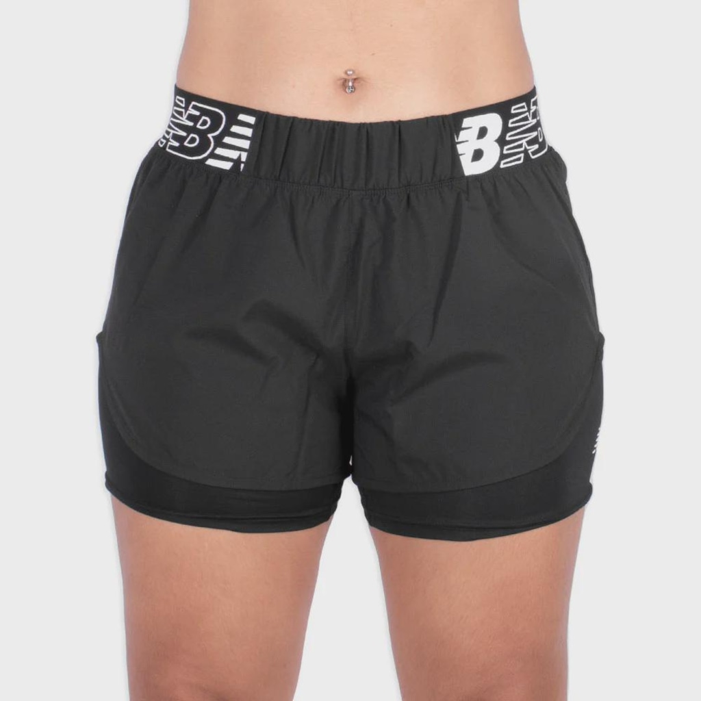 Short New Balance Duplo Relentless Feminino