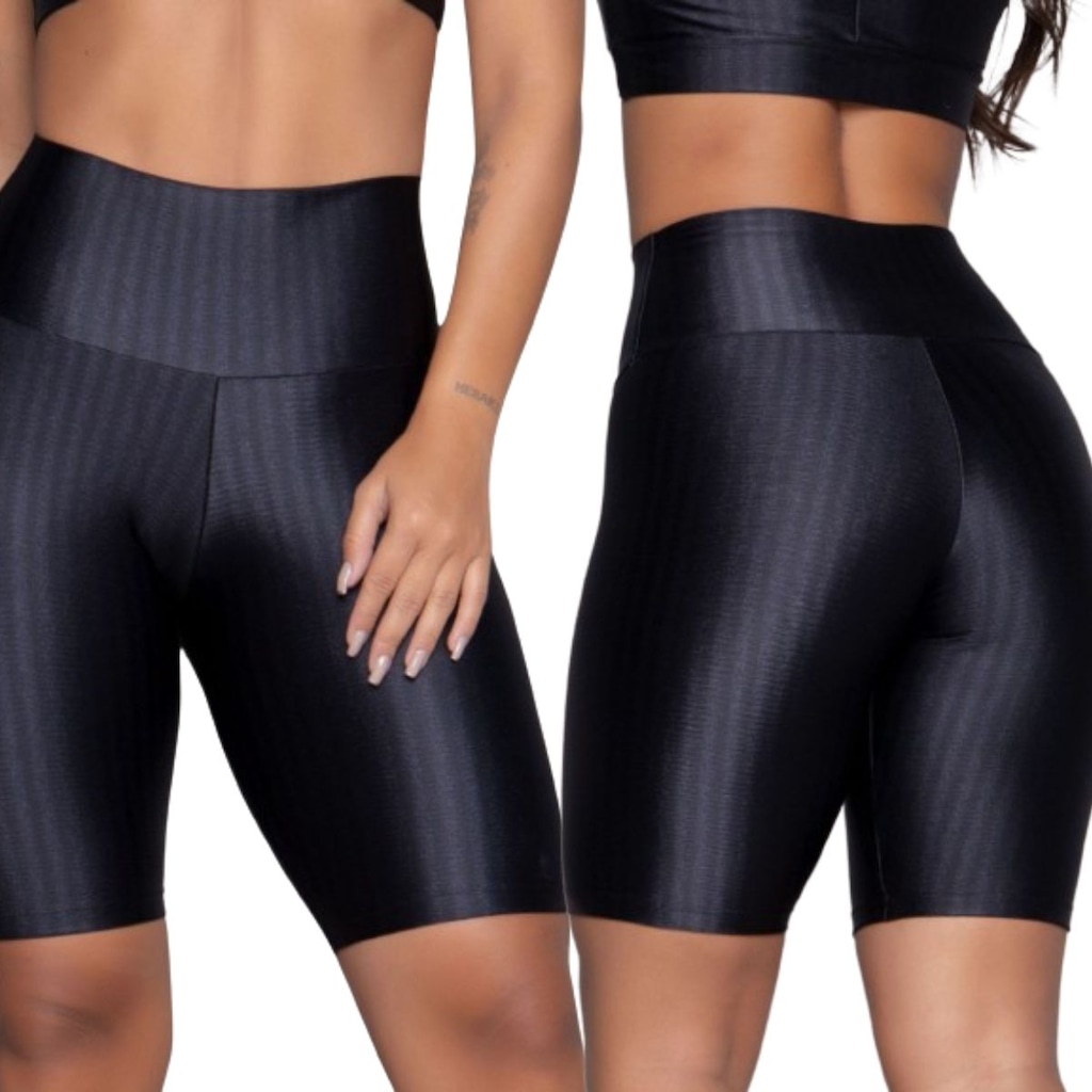 Imagem 3 do produto Bermuda Fitness New Zig 3D Vekyo Poliamida Cós Alto - Moda Feminina